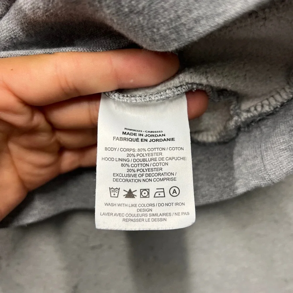 Jordan Mens Large Grey Jumpman Air Pullover Hoodie Sweatshirt 1745